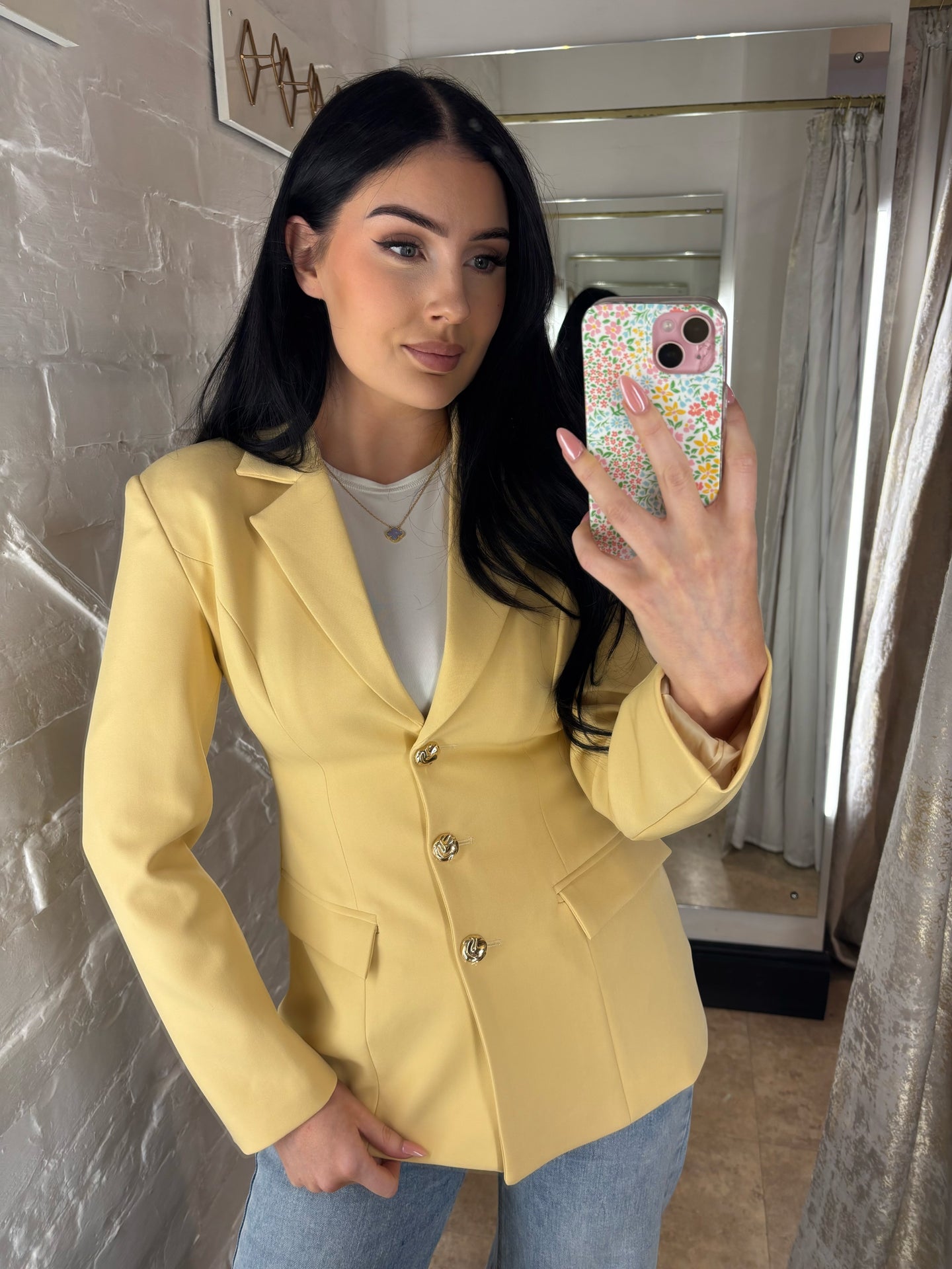 Sculpted waist blazer - Yellow