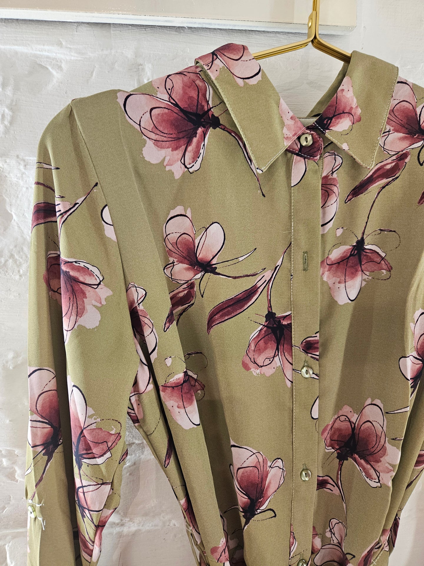 Long sleeve midi shirt dress