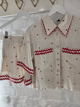 Load image into Gallery viewer, Red &amp; linen short co-ord
