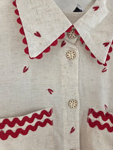 Load image into Gallery viewer, Red &amp; linen short co-ord
