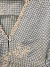 Load image into Gallery viewer, Gingham crotchet lace top

