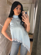 Load image into Gallery viewer, Halterneck lace &amp; polka dot top
