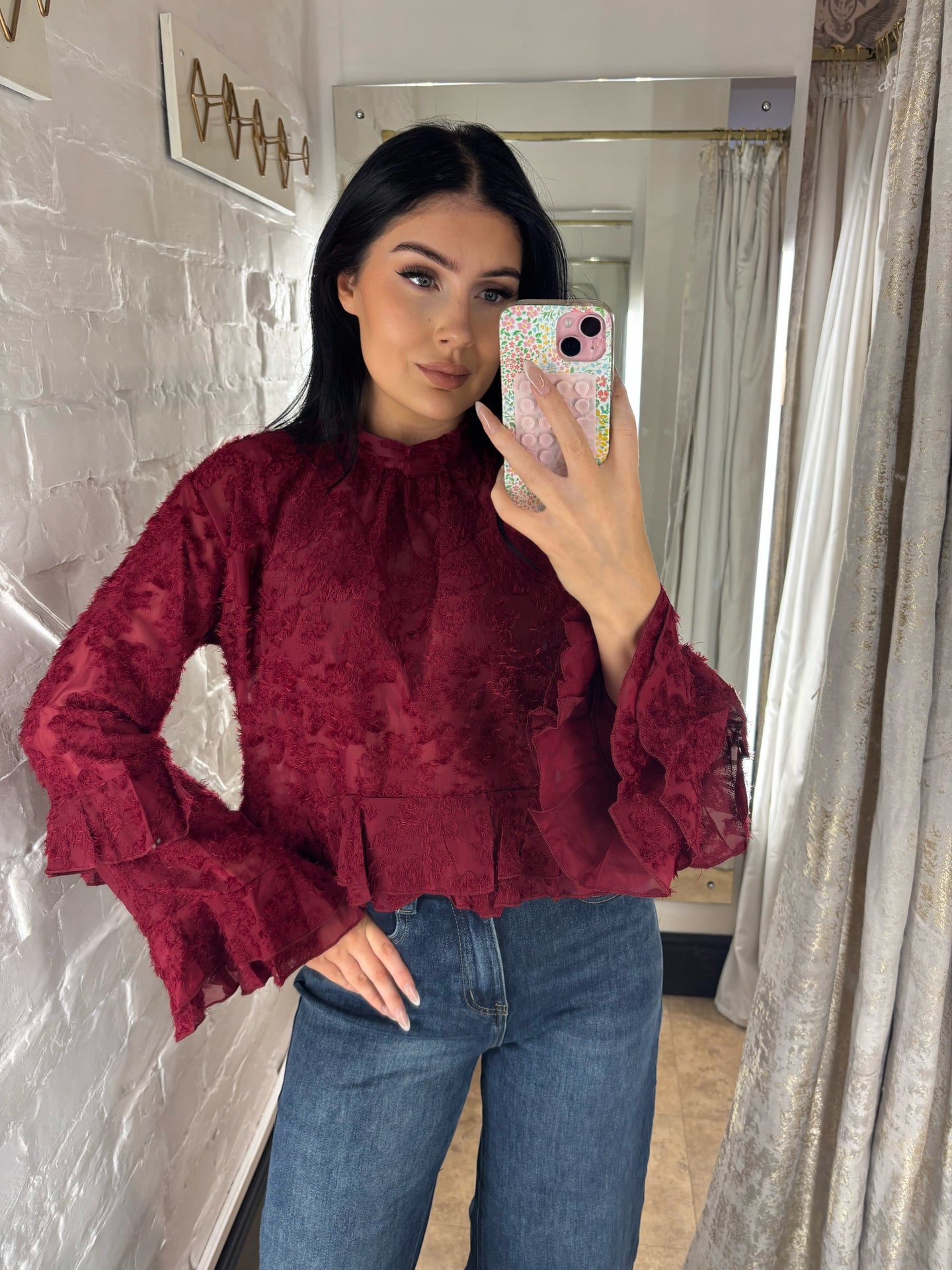Burgundy blouse
