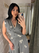 Load image into Gallery viewer, Gingham crotchet lace top
