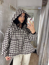 Load image into Gallery viewer, Brown gingham raincoat
