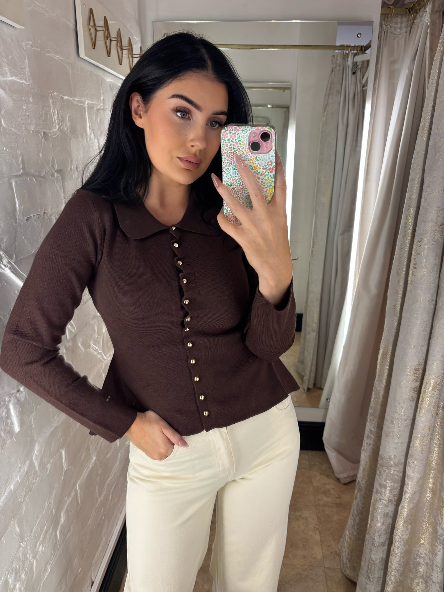 Knit peplum shirt