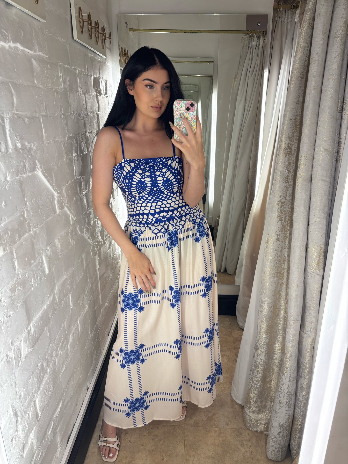 Blue pattern maxi