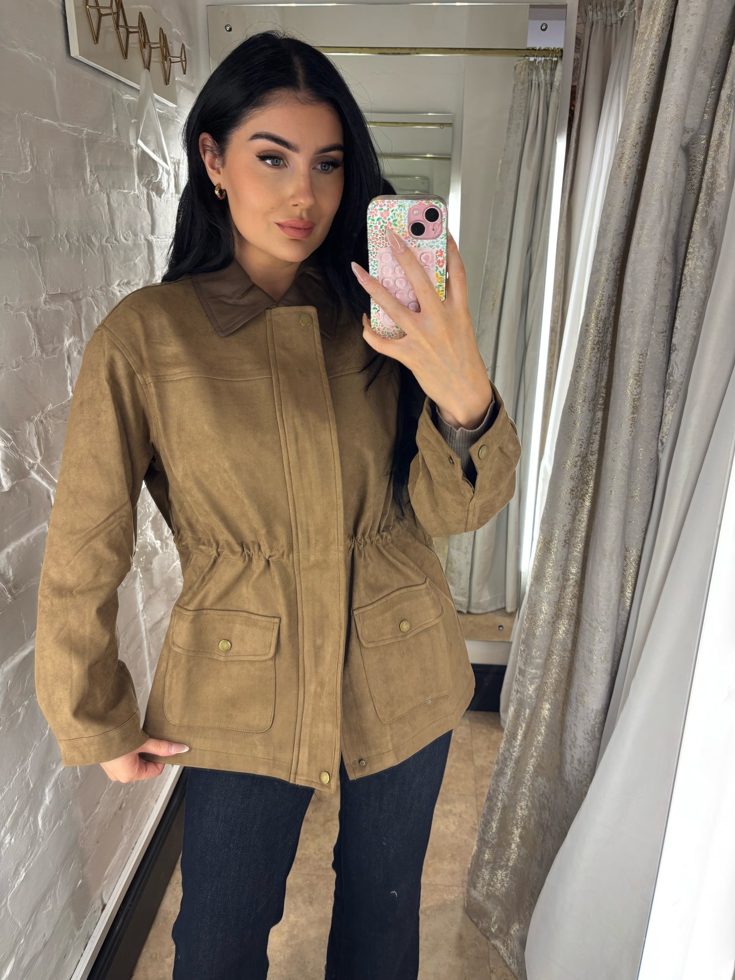 Faux suede jacket