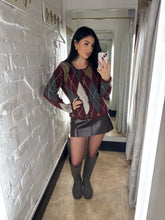 Load image into Gallery viewer, Burgundy argyle knit
