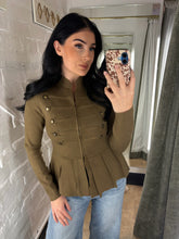 Load image into Gallery viewer, Military peplum knit
