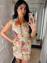 Load image into Gallery viewer, Floral denim mini
