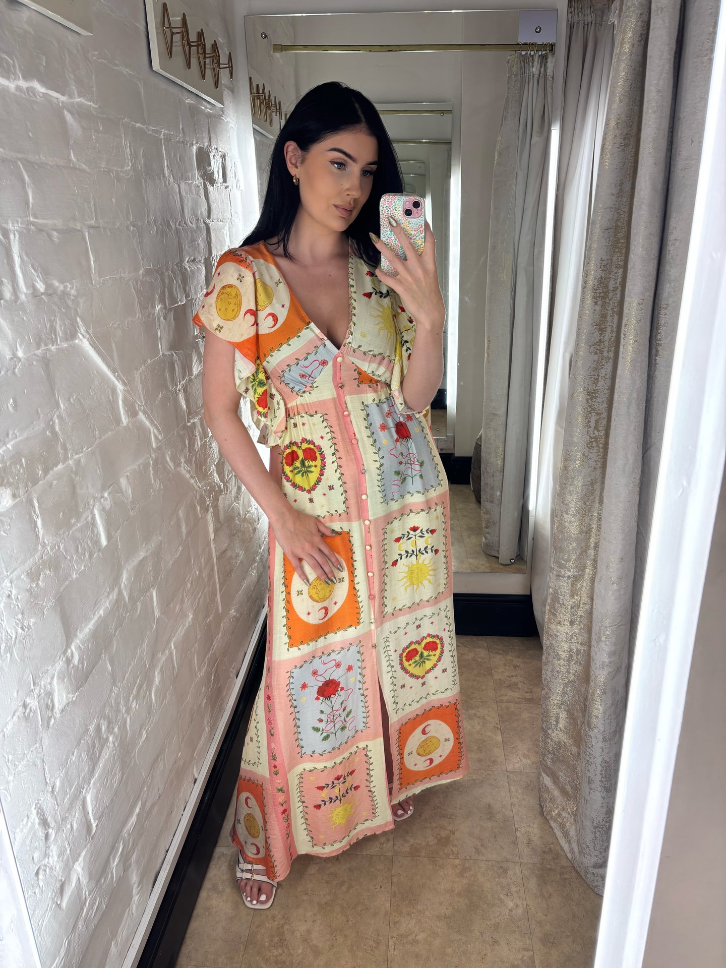 Patchwork maxi dress