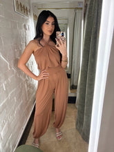 Load image into Gallery viewer, Halter jumpsuit cuffed ankle
