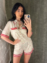 Load image into Gallery viewer, Red &amp; linen short co-ord
