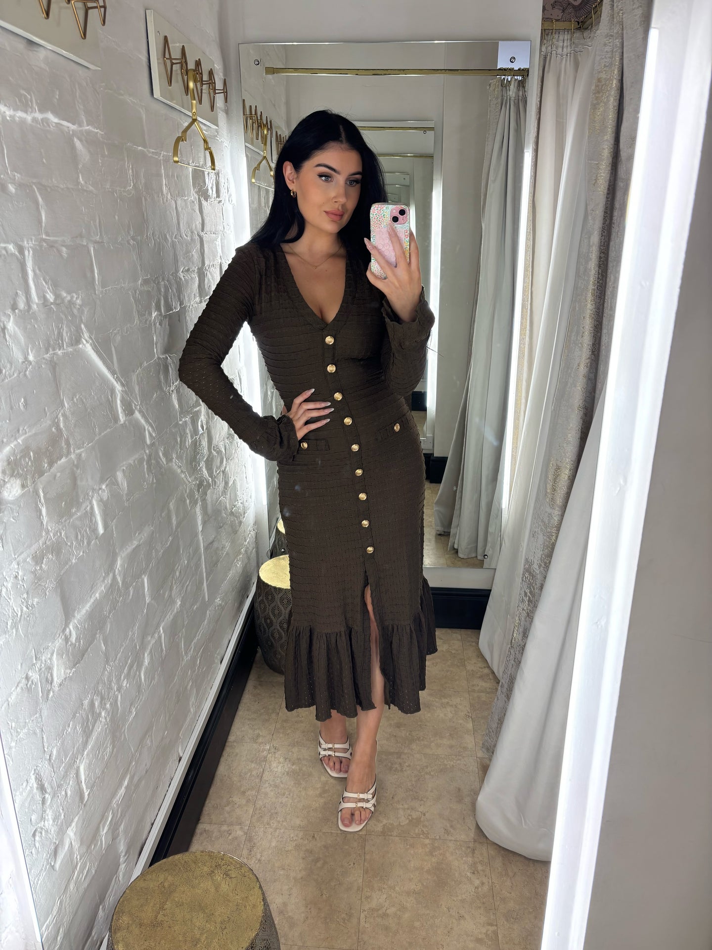 Chocolate bodycon midi