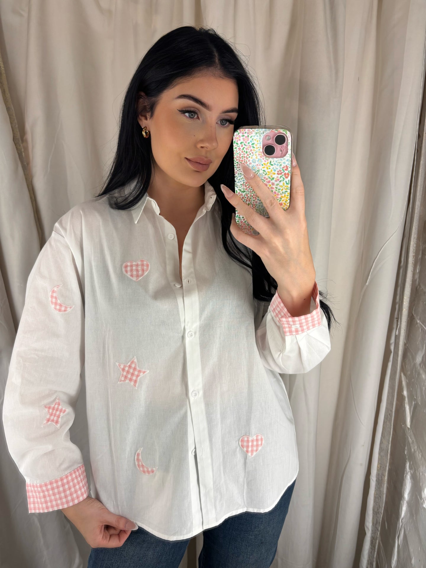 Patchwork gingham shirt