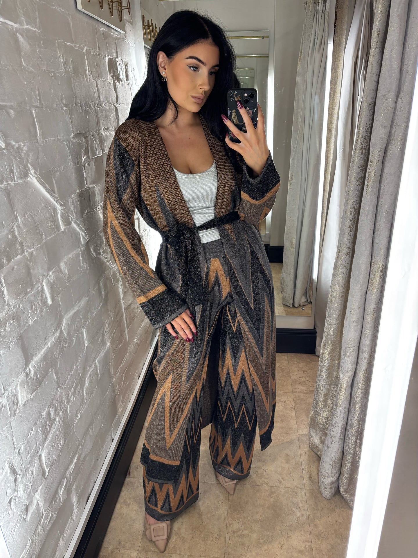 Zig zag premium knit trousers