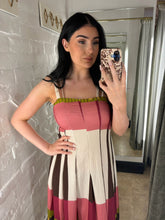 Load image into Gallery viewer, Strappy midi in pinks &amp; browns
