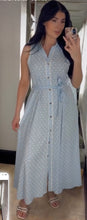 Load image into Gallery viewer, Blue polka dot midi
