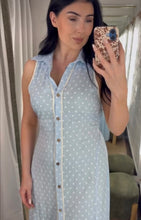 Load image into Gallery viewer, Blue polka dot midi
