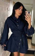 Load image into Gallery viewer, Dark denim mini dress
