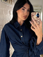 Load image into Gallery viewer, Dark denim mini dress
